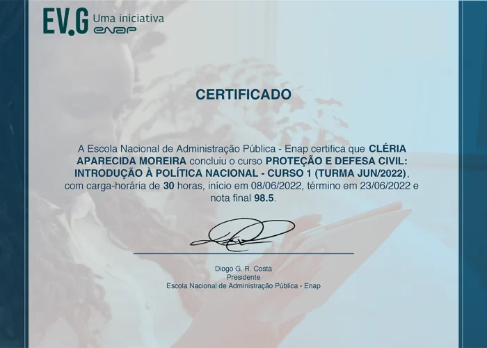 ENAP_Certificado_ProteçãoDefesaCivil_PoliticaNacional_2022